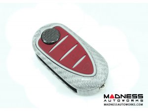 Alfa Romeo 4C Key Fob Cover - Carbon Fiber - White Candy Alfa Romeo 4C Key Fob Cover - Carbon Fiber - White Candy